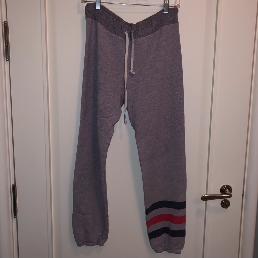 Sundry - Drawstring Triple Stripe Sweatpants